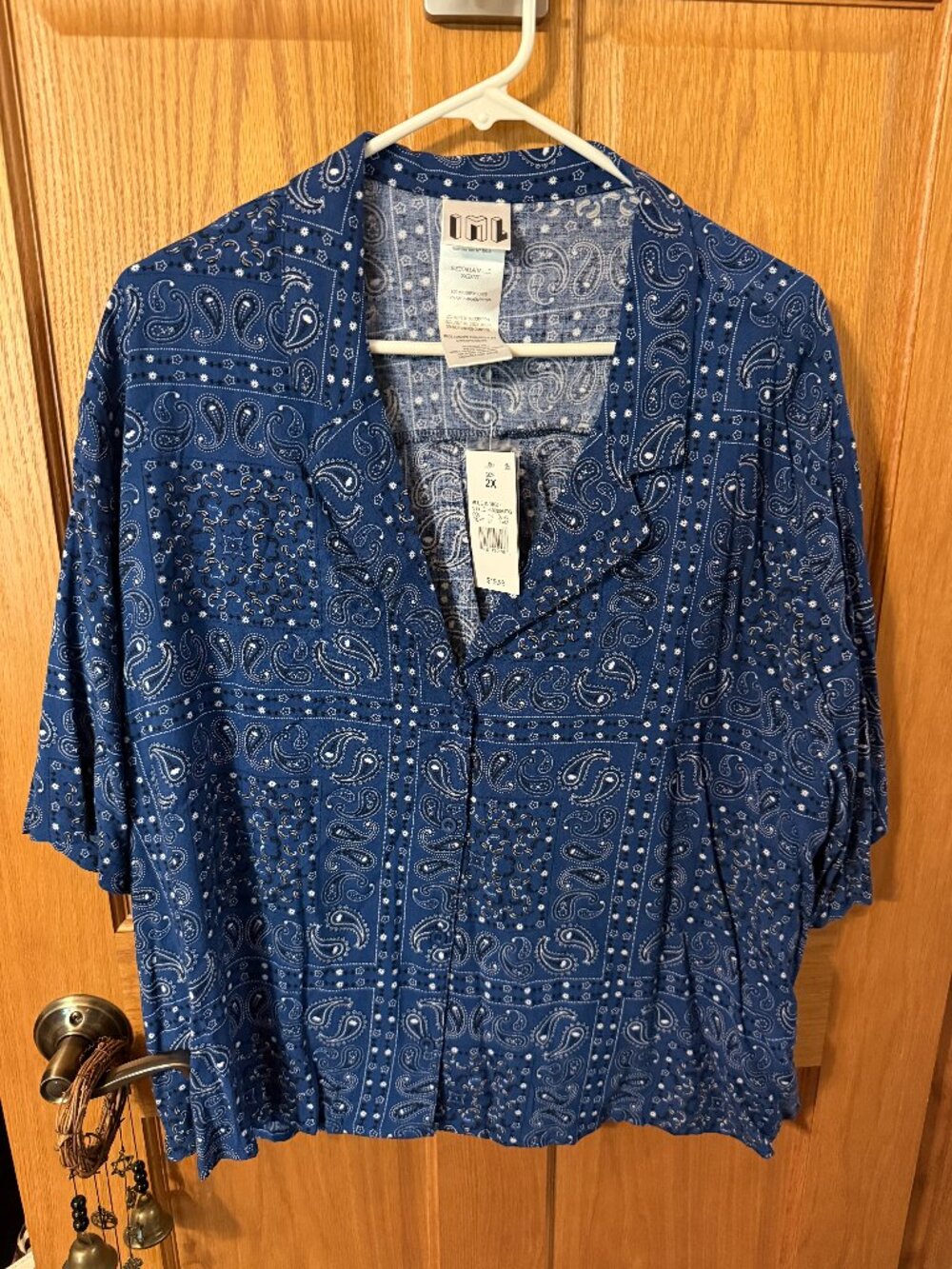 PLUS Women's Printed Button Down Casual Top